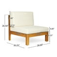 thumbnail image 4 of GDF Studio Keith Outdoor Acacia Wood 10 Seater Sectional Sofa Set with Cushions, Teak and Beige, 4 of 15