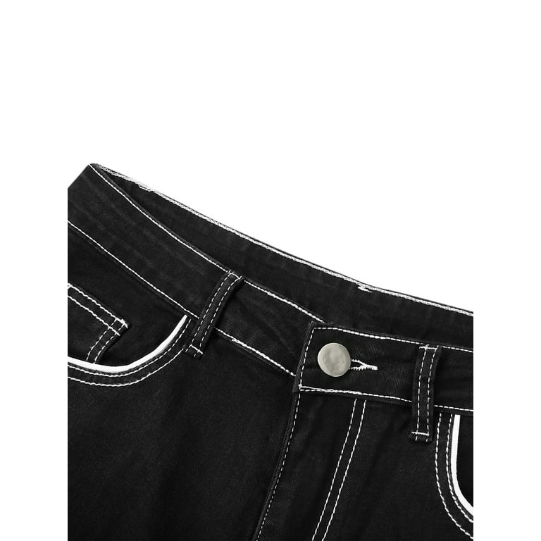 CenturyX Men's Casual Slim Fit Denim Jeans Skinny Jeans Casual Party Street Spring Pleated Trousers Black S - Walmart.com