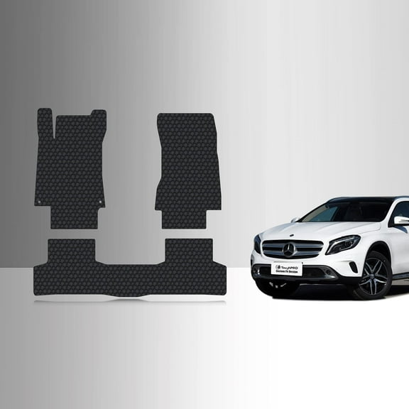 ToughPRO Front 2nd Row Mats Compatible with Mercedes Benz GLA250 2021 - All Weather Heavy Duty (Made in USA) Black Rubber