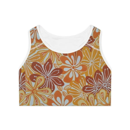 

Seasidesart Sunkist Art Deco Flowers Sports Bra (AOP)