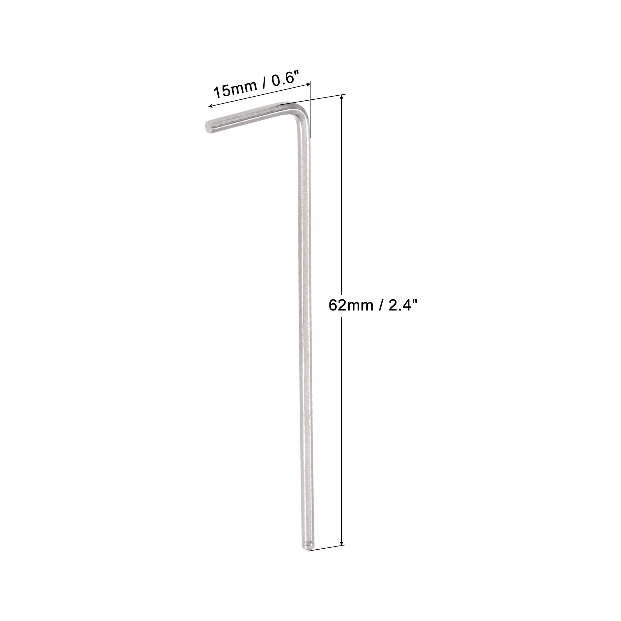 Unique Bargains Ball End Hex Key Wrench L Shaped Long Arm CR-V Silver 1/16"