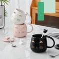 thumbnail image 2 of Taza de gato con cuchara Regalos para mujeres Esposa Mamá Amigo Profesor C, 2 of 6