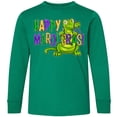 thumbnail image 3 of Inktastic Happy Mardi Gras Cute Alligator with Beads Long Sleeve Youth T-Shirt, 3 of 5