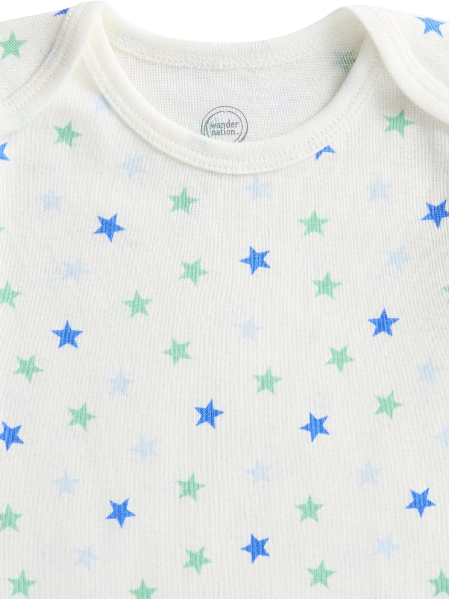 Wonder Nation Organic Cotton Baby Boys Cotton Bodysuit with Long Sleeves, 4-Pack, Sizes 12M-24M