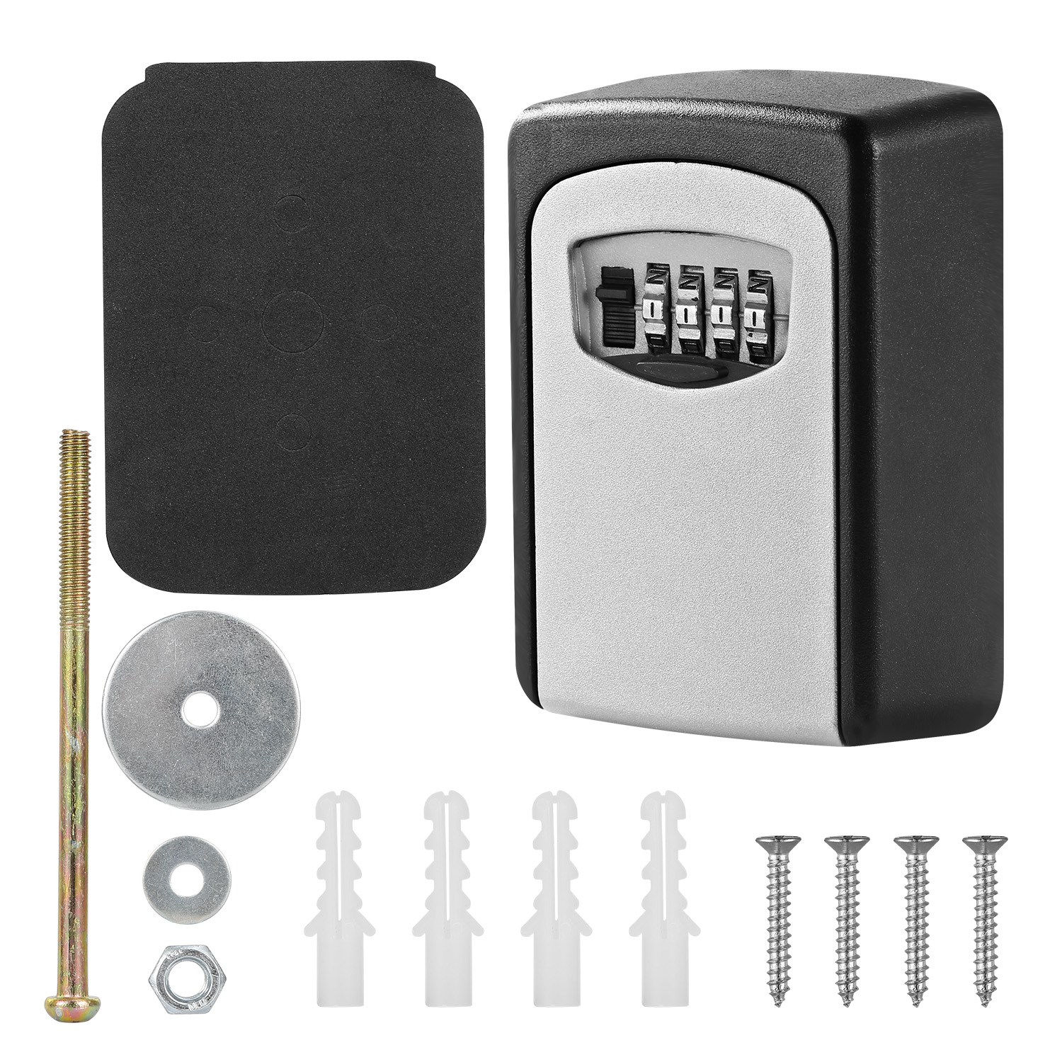 Imountek 2Pcs Key Lock Box, Wall Mounted Keys Storage Lock Box with 4 Digits Combination Resettable Codes