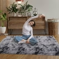 thumbnail image 5 of HOMERRY Tie-dyed Fluffy 5' x 8' Dark Gray Area Rugs Soft and Thick Faux Indoor Shag Rug Home Decor Nursery Carpets, 5 of 8