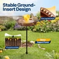 thumbnail image 6 of SPECSTAR Oval Bird Bath for Outside, Outdoor Birdbath Bowl with Metal Ground Stake, Weather-Resistant ABS Bird Bath and Feeder for Garden, 1.3 Gallons, Bronze, 6 of 8