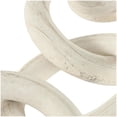 thumbnail image 4 of 25" x 3" White Wood 5 Link Chain Sculpture with Natural Wood Grain, by DecMode, 4 of 9