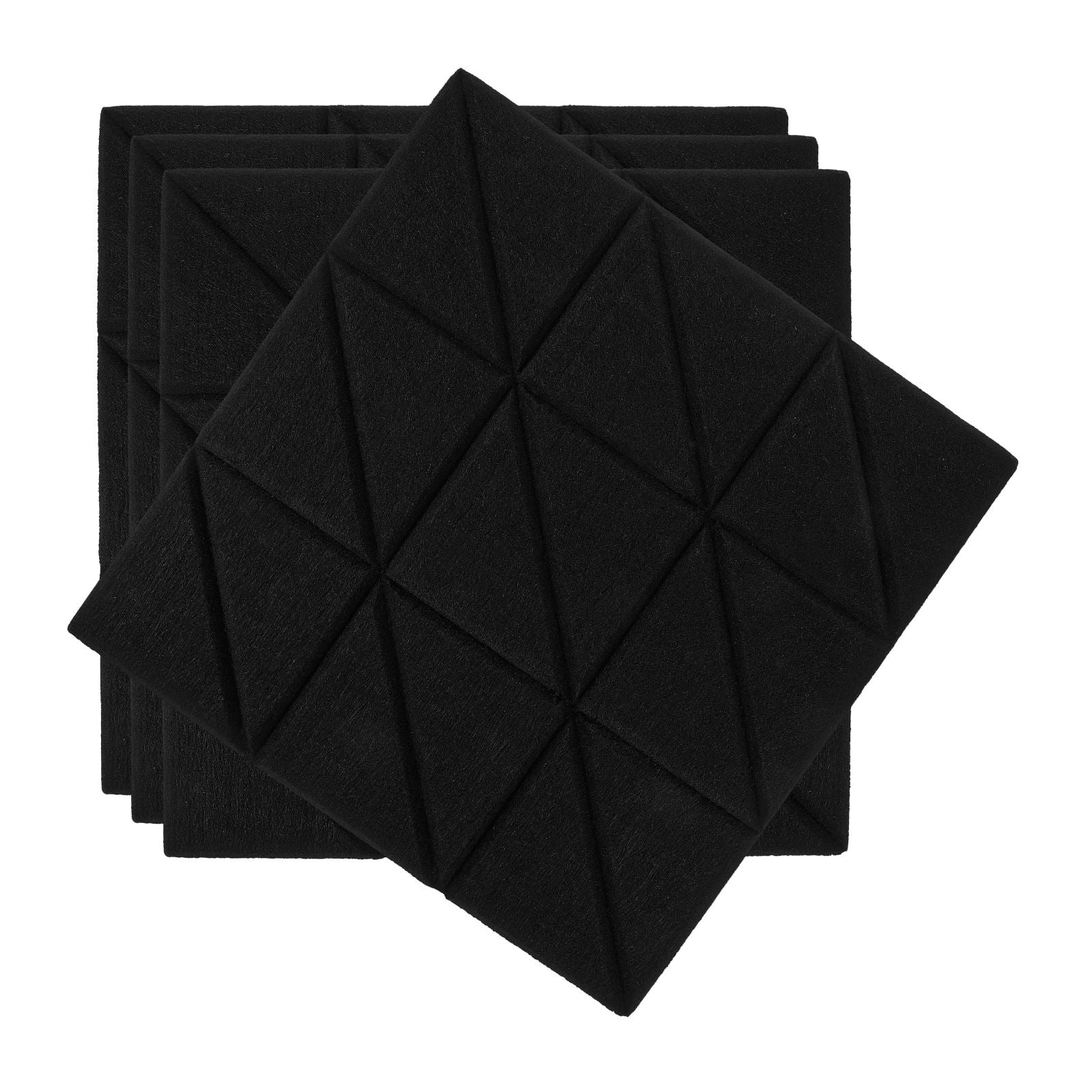 PBPBOX 4Pcs Black Acoustic Sound Proof Panels for Home Studio High Density Fire Resistant Sound Dampening Foam