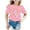 Pink, variant on YUEHUA Girls Tops Summer Girls' Children Crew Neck Short Sleeved Rainbow and Letter Patterned Casual Loose Fitting Short Sleeved T Shirt Top, Size 5-6 Years