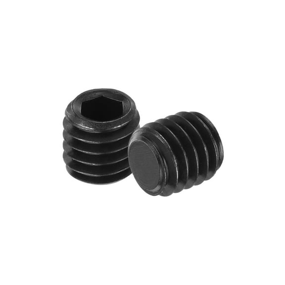 Uxcell 20Pack Hex Socket Grub Screw, M6x6mm Alloy Steel Head Socket Set Screws Flat Point Grub Bolt for Door Handles, Light Fixture Repair, Black