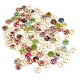 thumbnail image 3 of Jusqu'à 65 % de Réduction SMihono 100 Pcs Boutons 2 Trous Motif Multicolore Imprimé Enfants 15mm, 3 of 4