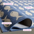 thumbnail image 6 of SAFAVIEH Courtyard Tranter Geometric Fish Indoor/Outdoor Area Rug, 5'3" x 7'7", Blue/Beige, 6 of 13