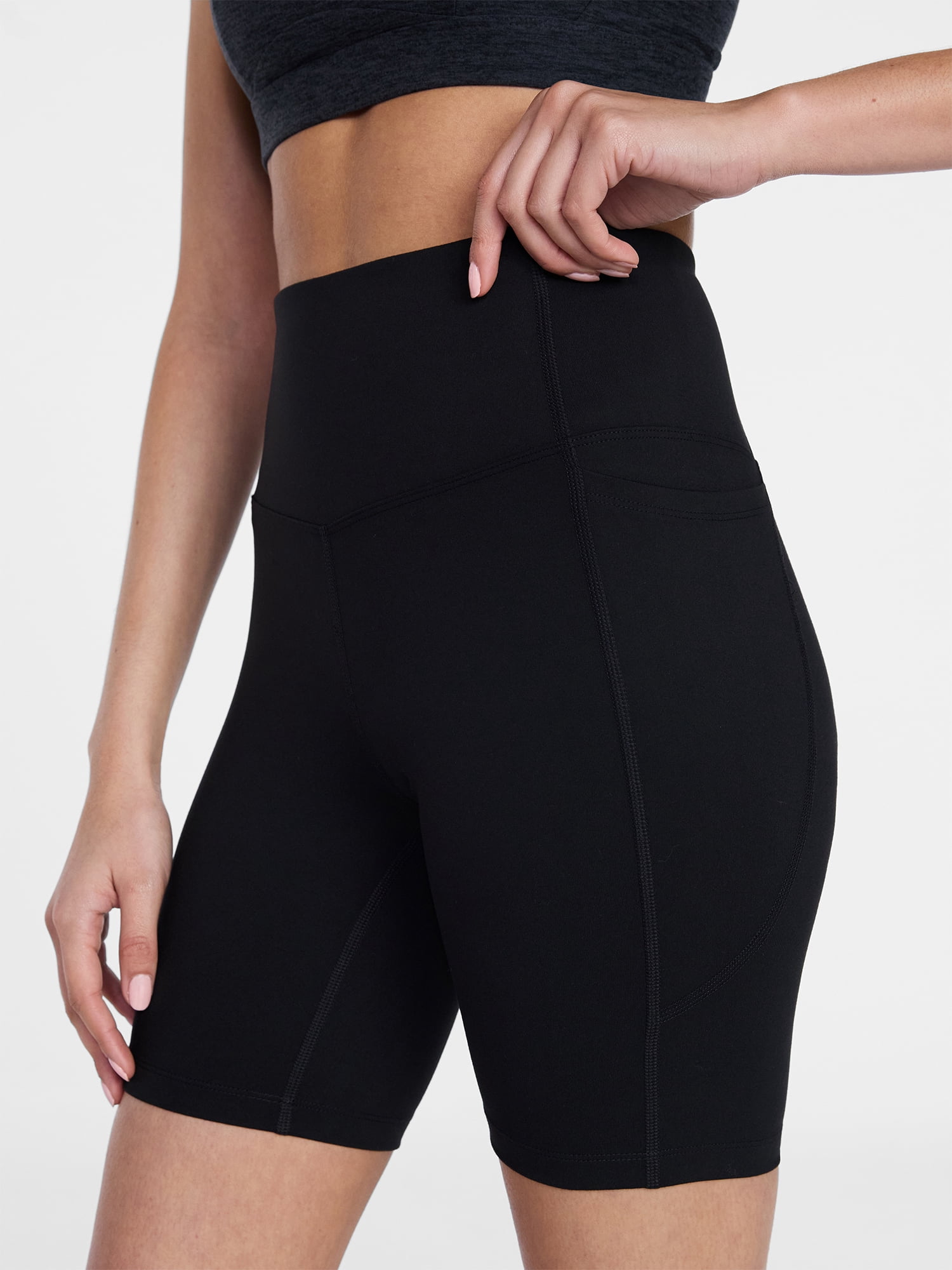 Athletic Works Women's and Women's Plus High Rise Bike Shorts, 7" Inseam, Size XS-4X