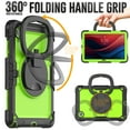 thumbnail image 4 of Allytechgroup Rugged Case for Lenovo Tab M11 11" 2024, Adjustable Kickstand Case with Built-in Screen Protector Shoulder Strap Anti-Drop Shockproof Full Body Protection Case, Black+Green, 4 of 8