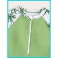 thumbnail image 6 of Hienoo Big Girls Swimsuit Coconut Tree Print Long Sleeve Rashguard Shorts Bathing Suit, 6 of 6