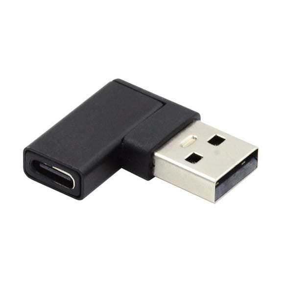 CY USB-C Type C Female to USB 3.0 A Male Data Adapter Flat Horizontal 90 Degree Right Angled for Laptop Desktop