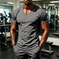 thumbnail image 2 of Ulitacool T Shirts For Mens Summer Athletic Stretch Breathable Fitness Short Sleeve Tee With Functional Design Handsomer Wear Dark Gray, 2 of 7