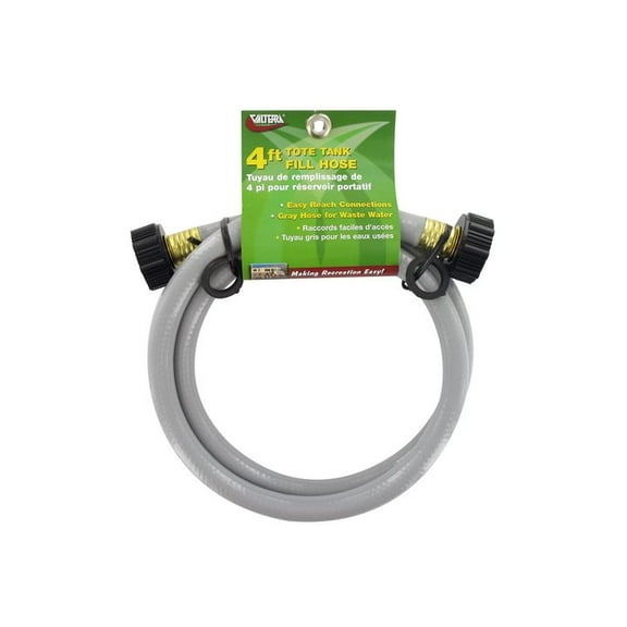 TOTE TANK FILL HOSE 1/2IN X 4FT GRAY