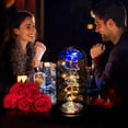 thumbnail image 4 of RYLZXChristmas Rose Gifts for Women,Birthday Gifts for Women Mom Christmas,Flowers for Delivery Prime,Blue Light Up Rose in A Glass Dome,Anniversary Rose Gift for Her Grandma Valentines Day, 4 of 5