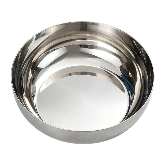 Stainless Steel Mixing Bowl, 12.6 Inch Flat Bottom Metal Basin, Heavy Duty Salad Bowl, Multifunction Kitchen Vessel, Large Bowl for Dough Kneading, Seasoning and Vegetable Washing,Silver