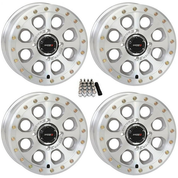 System 3 SB-7 Beadlock Wheels 15" Machined (5 2) Can-Am Maverick X3 / Honda Pioneer 1000