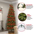 thumbnail image 4 of National Tree Company Kingswood Fir 6' Pre-lit Pencil Artificial Christmas Tree, 4 of 6