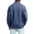 thumbnail image 5 of Quarter Zip Sweatshirt for Men Waffle Knitted Pullover Casual Long Sleeve Lapel Polo Sweatshirts Fall Winter Jackets,XL, 5 of 7