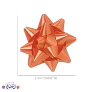 PMU Decorative Star Gift Bows 3-3/4 Inch Medium Orange (12/Pkg) Pkg/1
