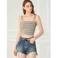 thumbnail image 3 of Top Sin Mangas Allegra K Verano Lazo a Rayas Arcoíris Mujer Multicolor Azul L, 3 of 6