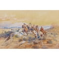 thumbnail image 2 of Charles Marion Russell 24x17 Gold Ornate Framed and Double Matted Museum Art Print Titled - Watching the Iron Horse (1902), 2 of 4