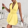 thumbnail image 2 of Women's Strapless Backless V-Neck Tight-Fitting Short Dress Sexy Dress, 2 of 5