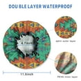 thumbnail image 3 of Shower Caps,Symmetric Geometric Pattern Waterproof Shower Cap for Women 4 Pieces,Double Reusable Hair Cover for Shower PEVA Elastic Stretch Hem, 3 of 7
