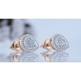 thumbnail image 4 of Dazzlingrock Collection Round White & Metal Diamond Teardrop Shape Screwback Stud Earrings for Women (0.11 ctw, Color I-J, Clarity I1-I2) in 18K Rose Gold, 4 of 6