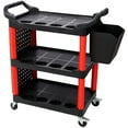 thumbnail image 6 of Olurrisa 3 Tier Rolling Auto Detail Cart With Wheels,With Bucket & Panel & Hook,for Detailers Garage, Workshop, Repair Shop, Storage Tool,Red&Black, 6 of 8