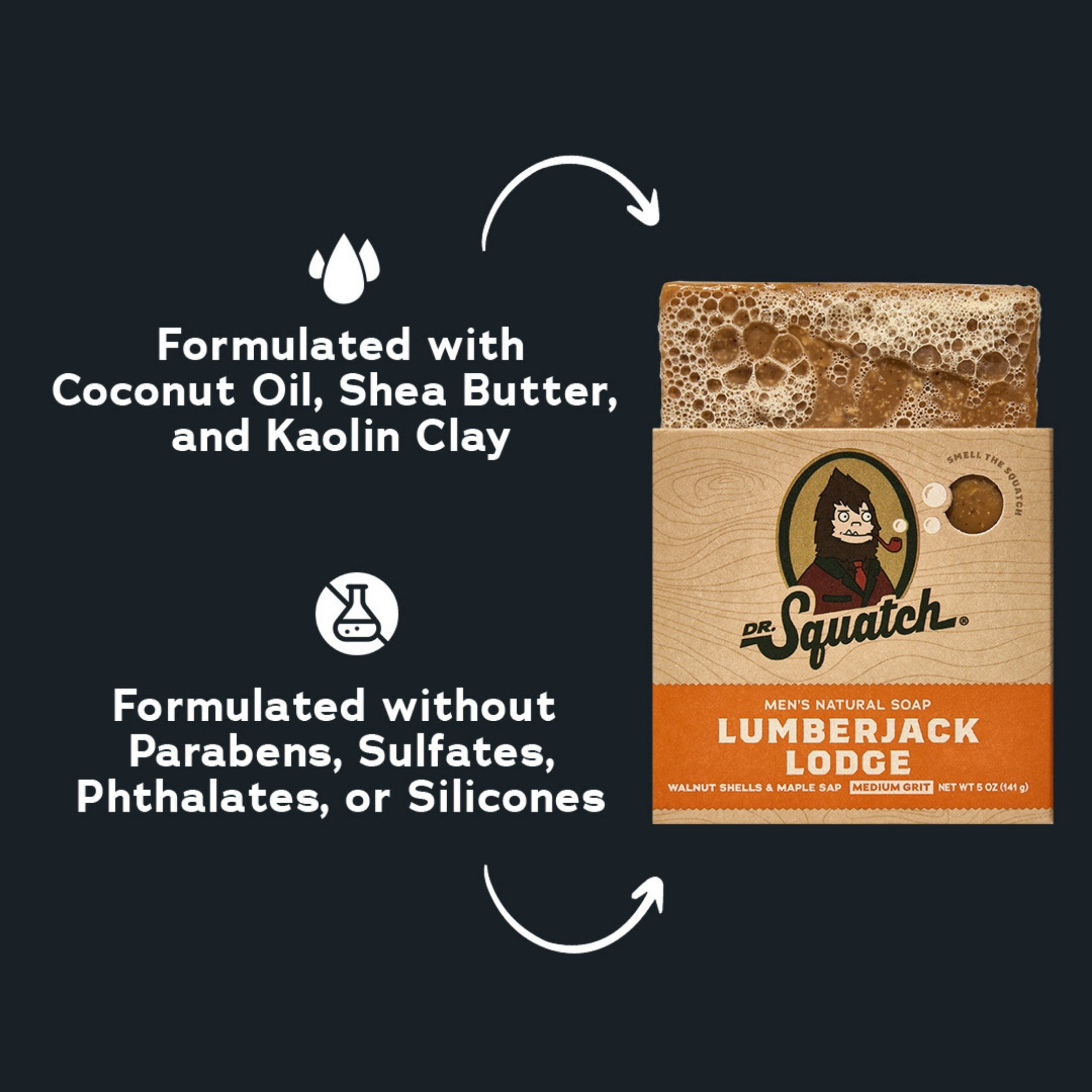 Dr. Squatch Mens Bar Soap, Natural Bar Soap for Men, Lumberjack Lodge, 5 Oz