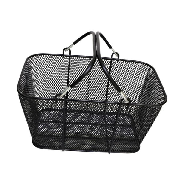 Cesta de la compra con asas Cesta de la compra de malla de alambre Cesta de la compra resistente para frutas y verduras Cesta de mano para bar y super
