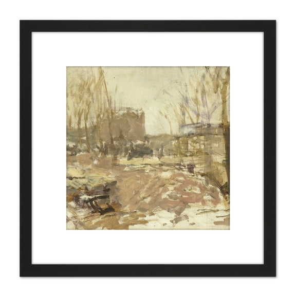 Breitner Clercqstraat Amsterdam Landscape 8X8 Inch Square Wooden Framed Wall Art Print Picture with Mount