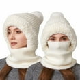thumbnail image 2 of Christmas Gifts 3 In 1 Beanie Hat With Scarf And Mask Warm Scrub Caps Women Womens Scarves Fitness Face Masks White, 2 of 8