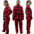 thumbnail image 4 of Womens Ladies Fleece PJ Pajama Set Red Black Checkered Size 2XL, 4 of 5