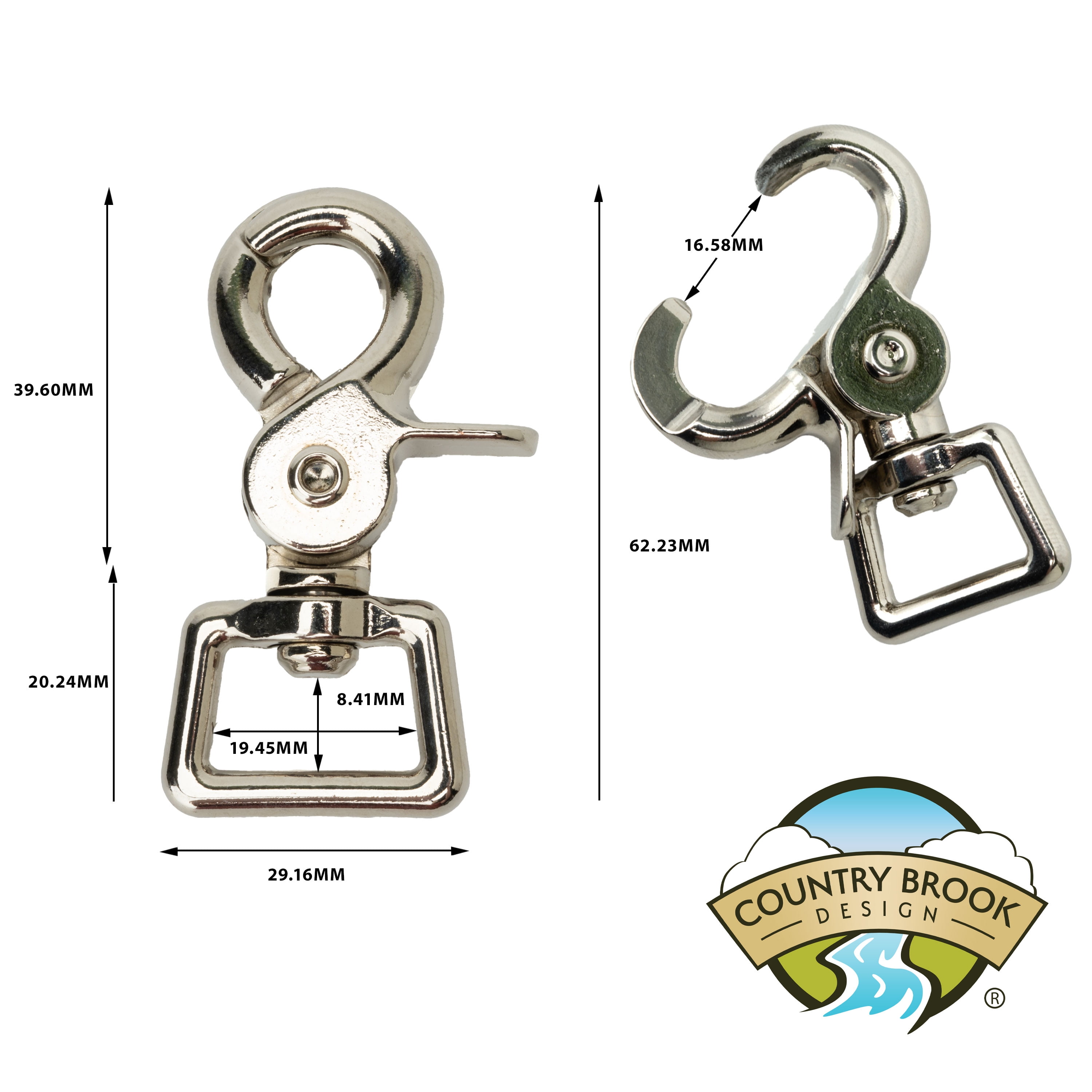 25 - Country Brook Design® 3/4 inch Trigger Swivel Snap Hooks