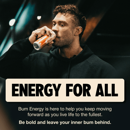 BUM ENERGY BLUE SNOW CONE ENERGY DRINK, 112 MG NATURAL CAFFEINE, 12 FL OZ CAN
