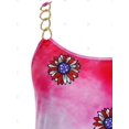 thumbnail image 3 of Tallas grandes Impresión de flores Crisscross Tie Dye Typer Top Rosegal  Camisetas sin mangas de talla grande, 3 of 5