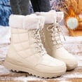 thumbnail image 7 of Women's Mid Calf Winter Boots Outdoor Booties With Thick Comfortable Platform Heel Casual Shoes For Cold Weather, 7 of 7