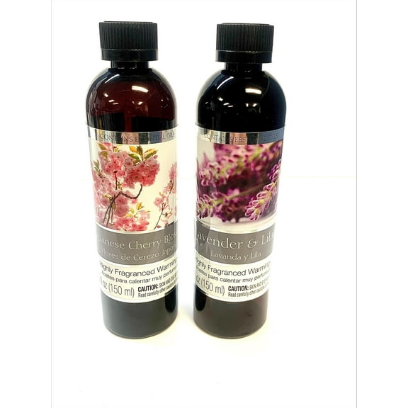 Hosley Set of 2, Assorted Fragrance Warming Oils 5oz Each-Lavender & Lilac & Japanese Cherry Blossom