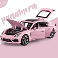 thumbnail image 2 of 1:32 Porsche Panamera Diecasts Toy Cars Miniature Scale Alloy Simulation Vehicles Car Model Children Birthday Gifts Collection Pink With Box1, 2 of 6