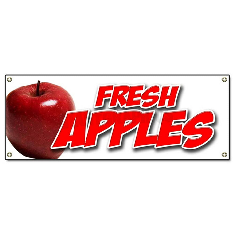 48"x120" FRESH APPLES BANNER SIGN apple fruit stand cart signs produce