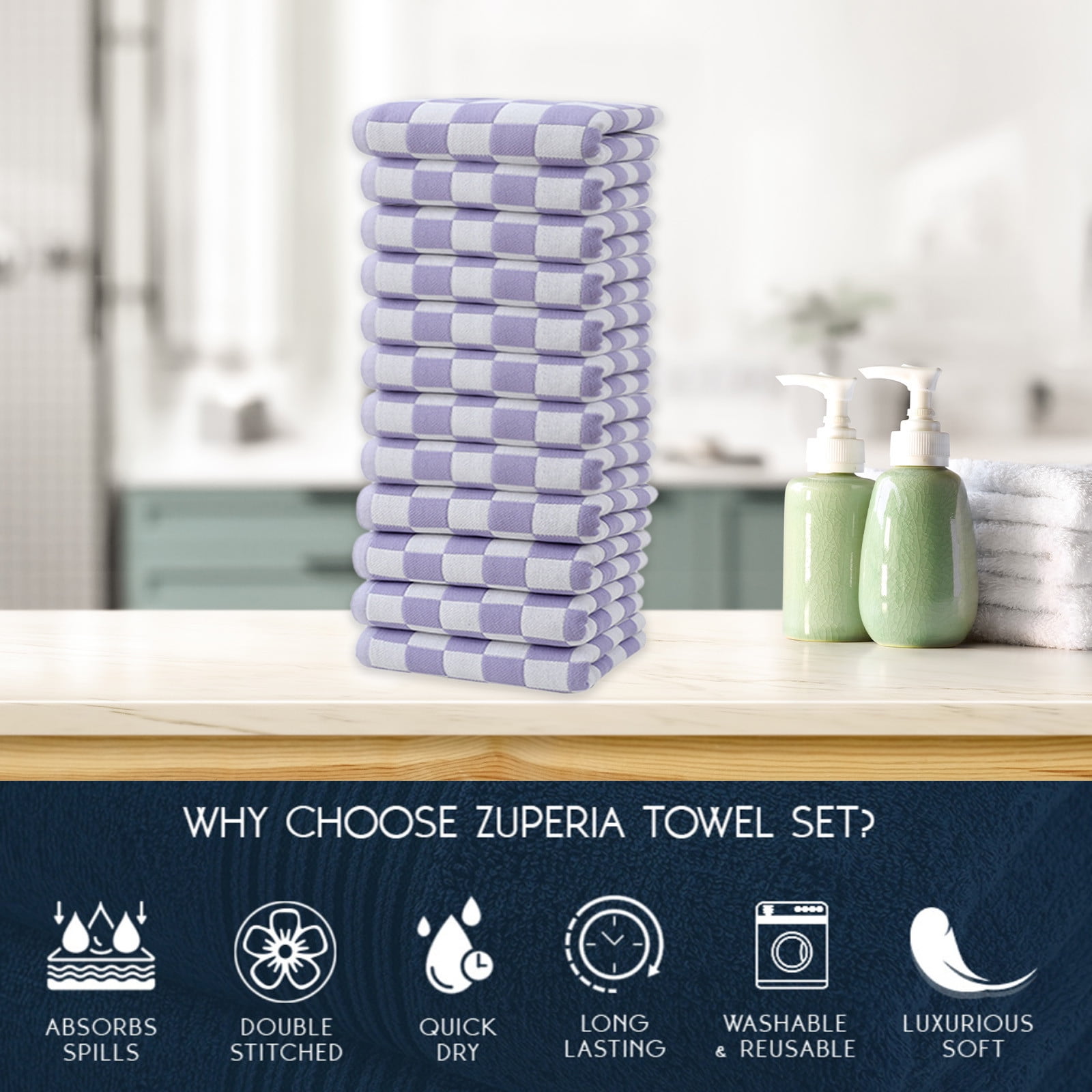 JOGZMZ Premium Soft Gauze Face Towels 12 Pack - Quick Dry, Highly Absorbent Polyester Towels for Bath, Spa, Beach