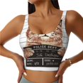 thumbnail image 1 of Balery Cat Holding Mugshot Sign Sujetadores deportivos con espalda cruzada para mujer, acolchados, sin costuras, de alto impacto, ideales para yoga, gimnasio, entrenamiento y fitness.-, 1 of 8