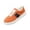 Orange #025, variant on Womens Retro Low Top Platform Casual Shoes Bright Pink Faux Suede Non Slip Thick White Sole Comfort for Walking Shopping Daily Wear Ladies Sneakers 40
